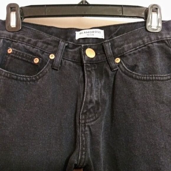 Glamorous High Waist Sequin Patch Distressed Skinny Jeans 4 Petite - Picture 3 of 14